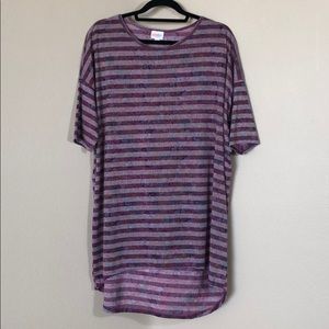 Purple striped print on print L Lularoe Irma Tunic